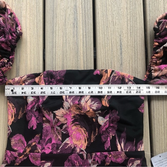 NWT Lulu's Black Floral Print Strapless Mini Dress With Lining Size M - Picture 3 of 11